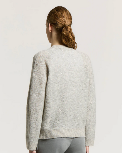 Wool, alpaca and Mohair Sweater with Sequins in Lunar Grey