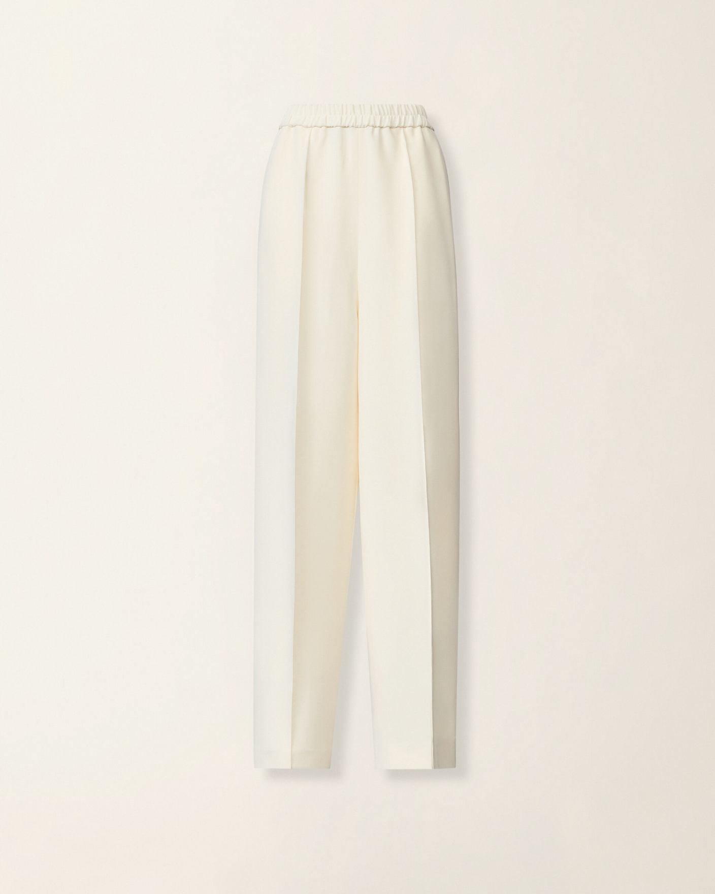 Fabiana Filippi cream straight-leg pants with elastic waistband and front creases