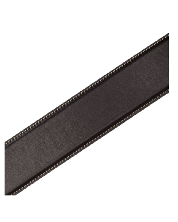 Aloe Norvegia Leather Belt in Nero
