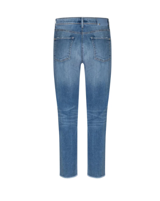 Piper Short Jeans in Medium Fringed Hem