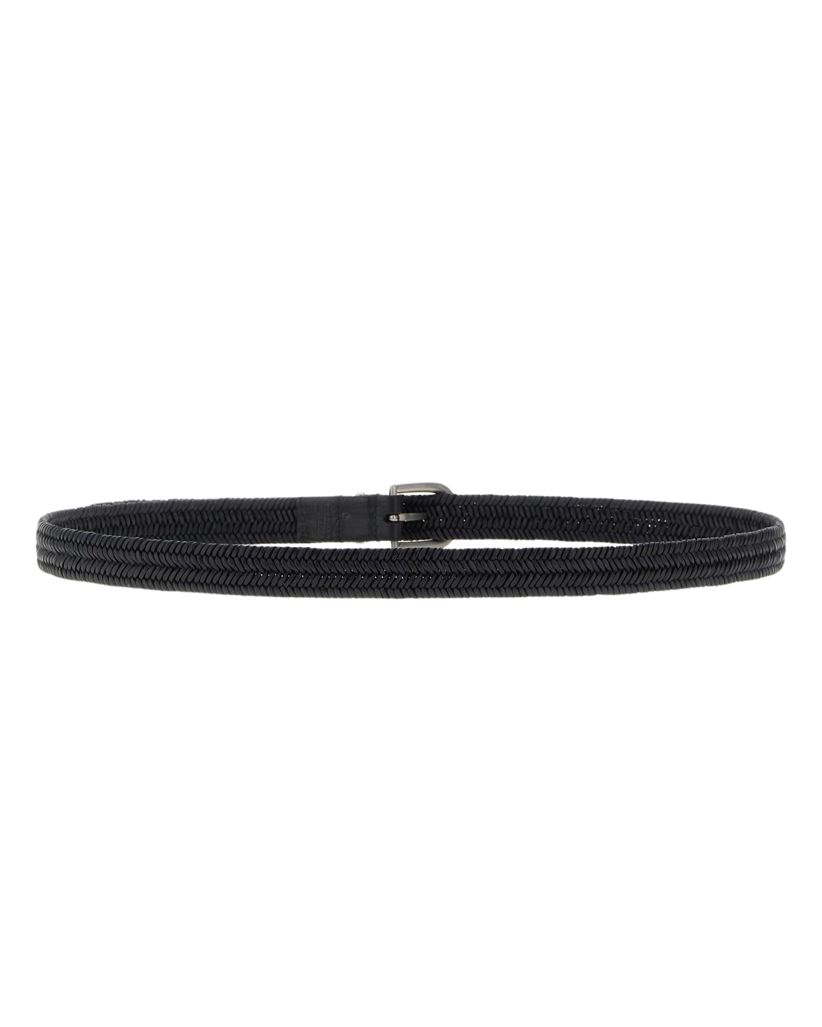 Leather Braided Belt in Black