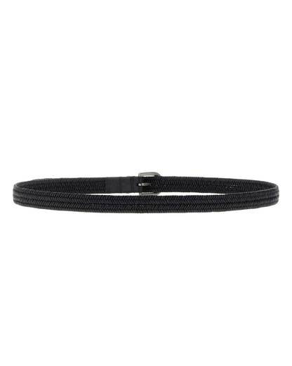 Leather Braided Belt in Black