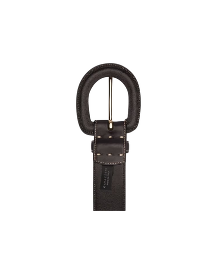 Aloe Norvegia Leather Belt in Nero