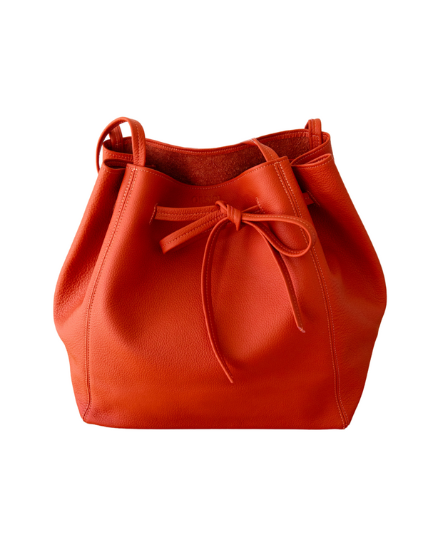 Florence Tote in Papaya Pebble Grain