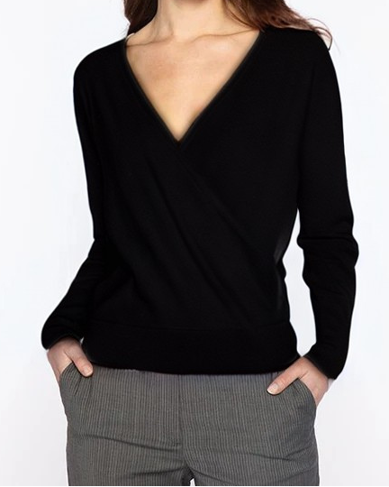 Sequin Surplice in Black