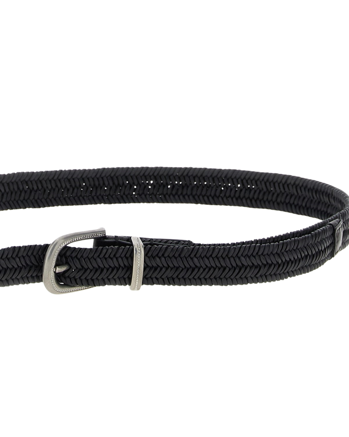 Leather Braided Belt in Black