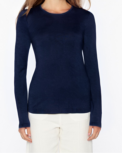 Long Sleeve Crew in Navy