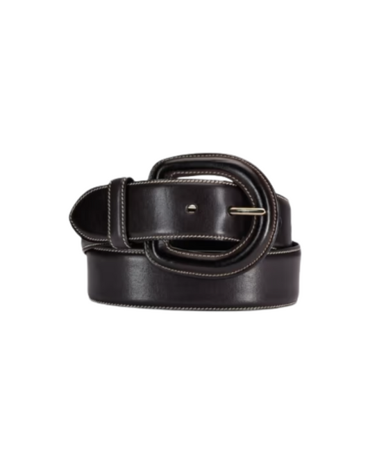 Aloe Norvegia Leather Belt in Nero