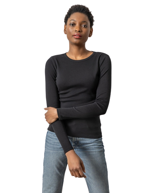 Long Sleeve Crew in Black