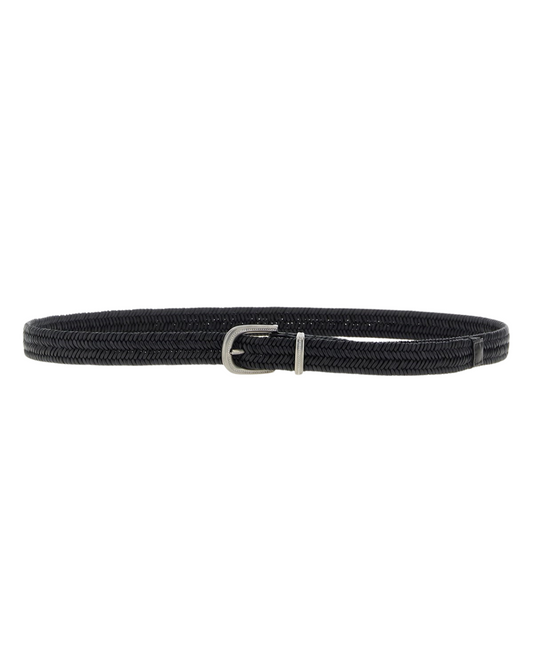 Leather Braided Belt in Black