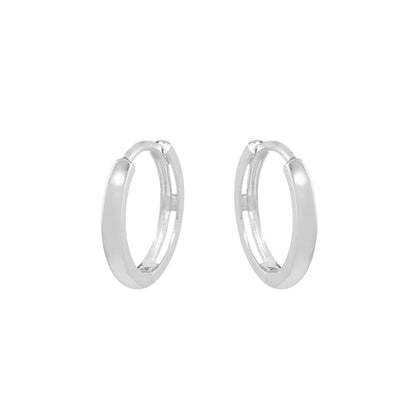Solid 14k White Gold Thin 13mm Huggies