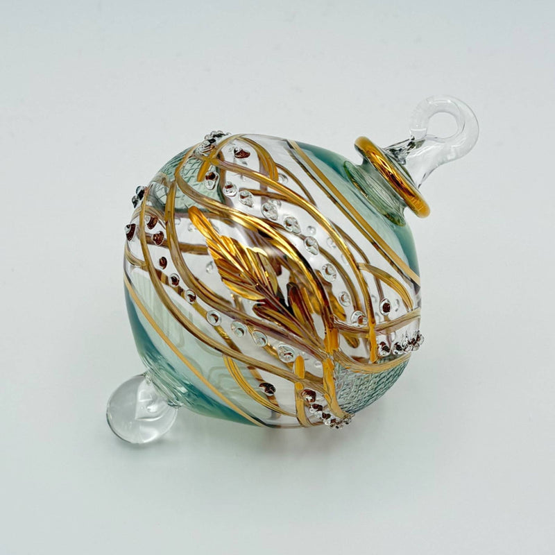 Blown Glass Small Ornament - Garland: Green