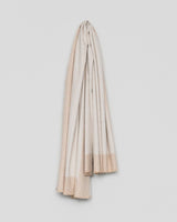 Arran Border Cashmere Blanket in Keppie Green Natural