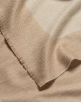 Arran Border Cashmere Blanket in Keppie Green Natural