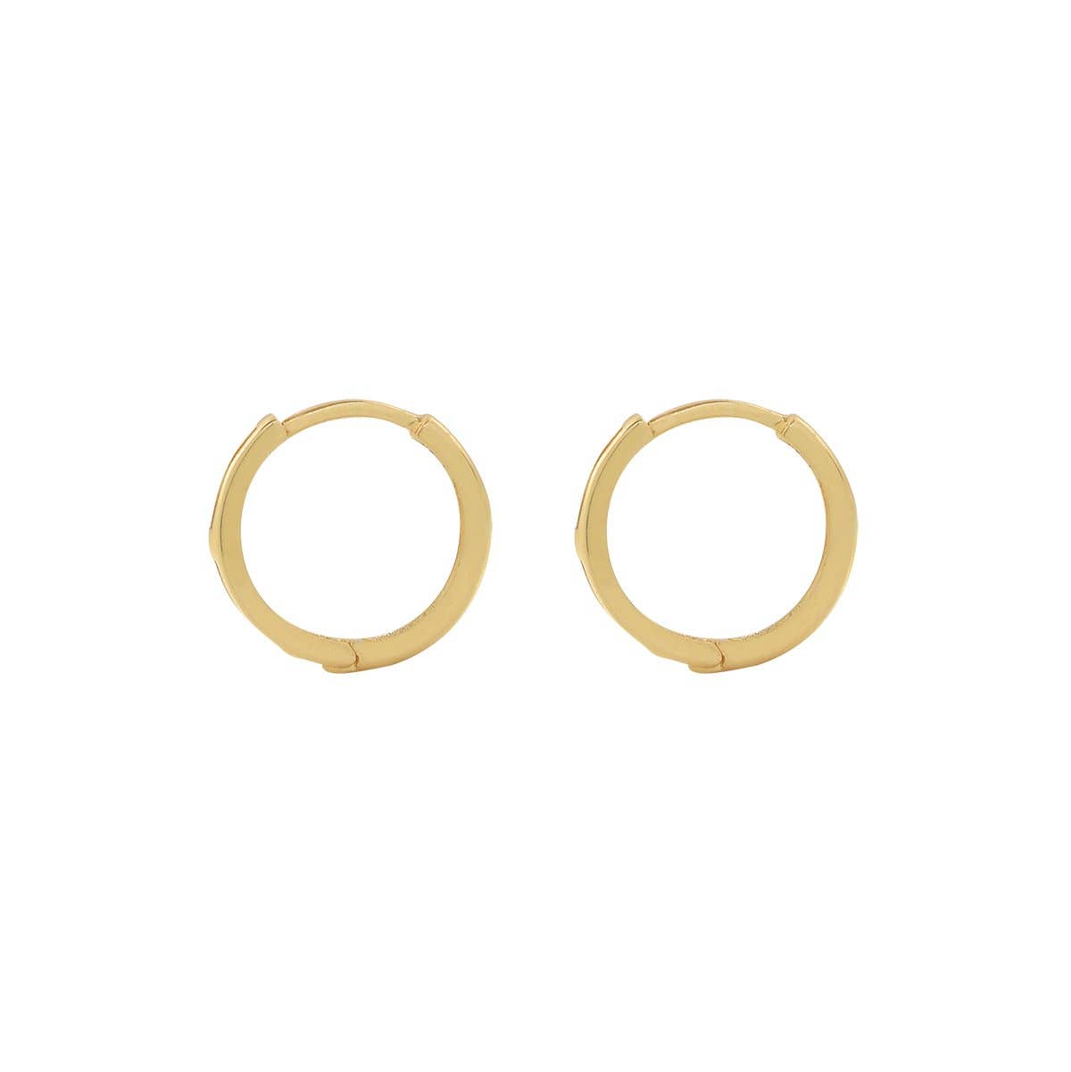 Solid 14k White Gold Thin 13mm Huggies
