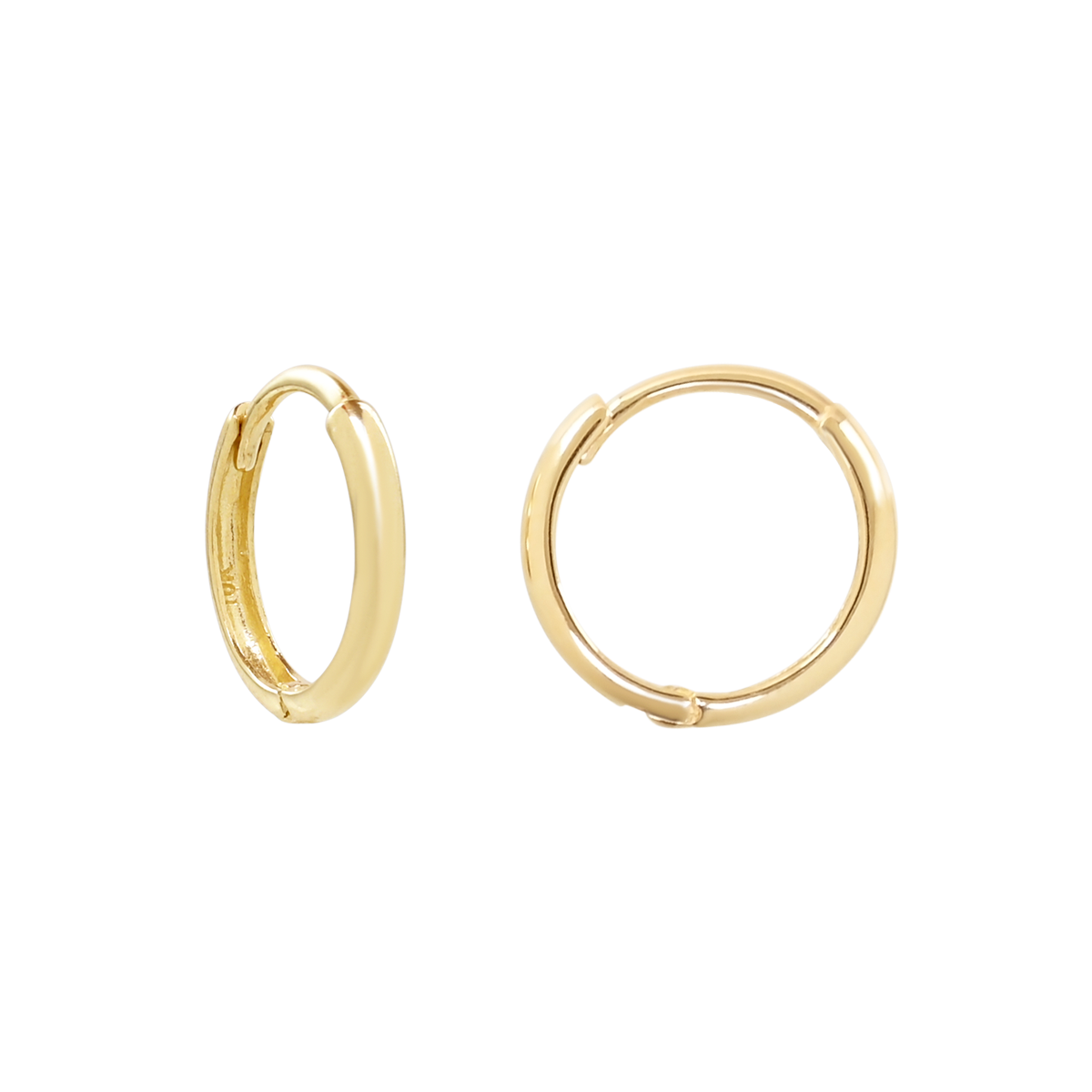 Solid 14k White Gold Thin 13mm Huggies