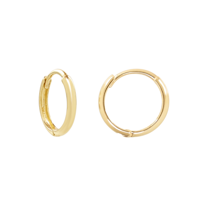 Solid 14k White Gold Thin 11mm Huggies