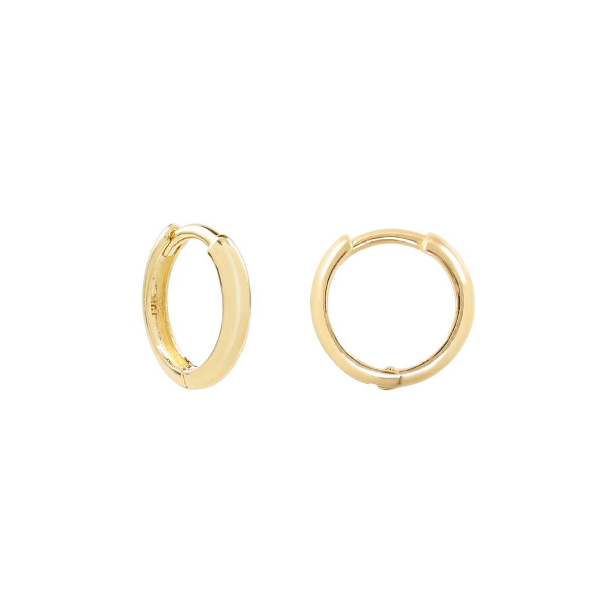Solid 14k White Gold Thin 13mm Huggies