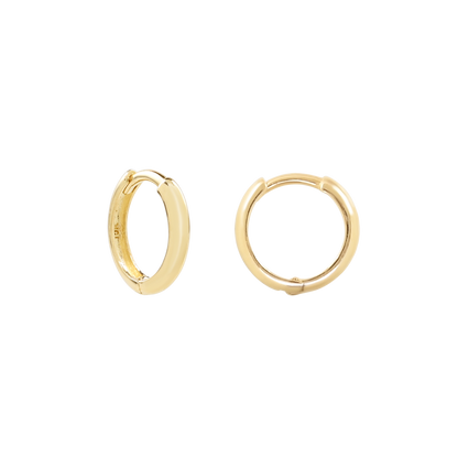 Solid 14k White Gold Thin 13mm Huggies