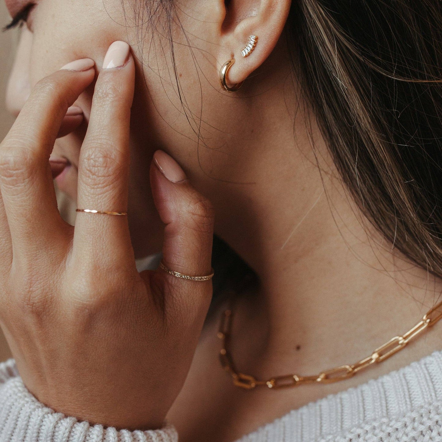 Solid 10k Gold Bold Small Huggies