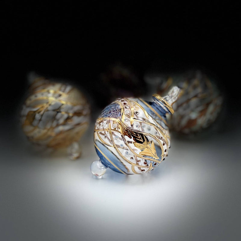 Blown Glass Small Ornament - Garland: Green