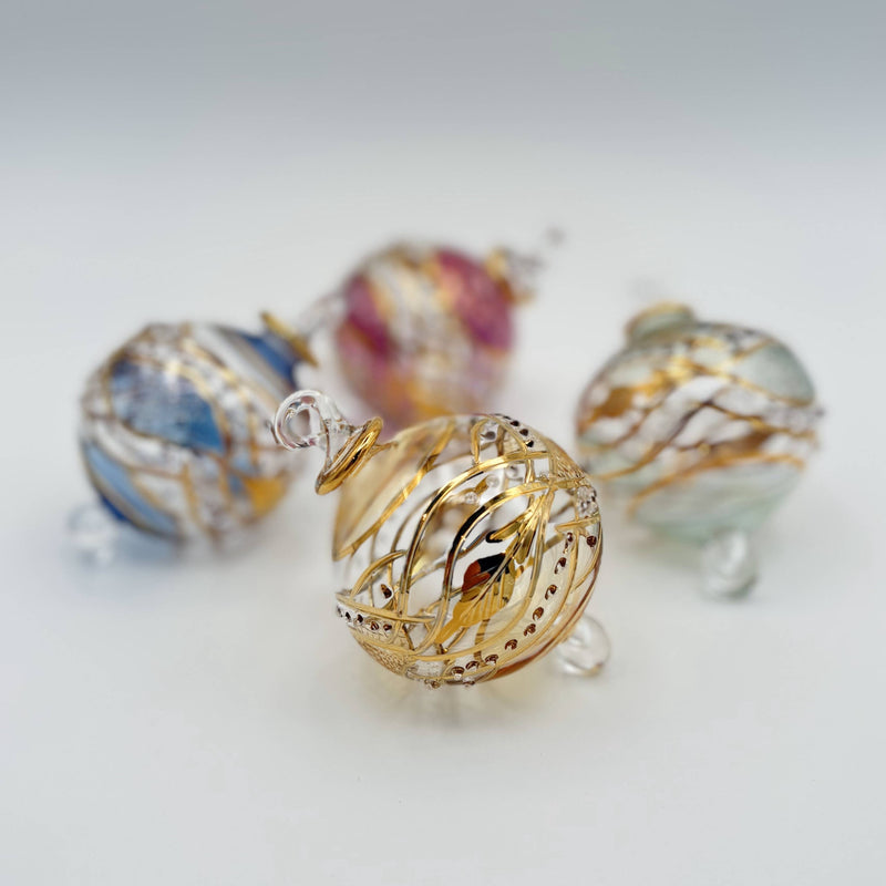 Blown Glass Small Ornament - Garland: Green