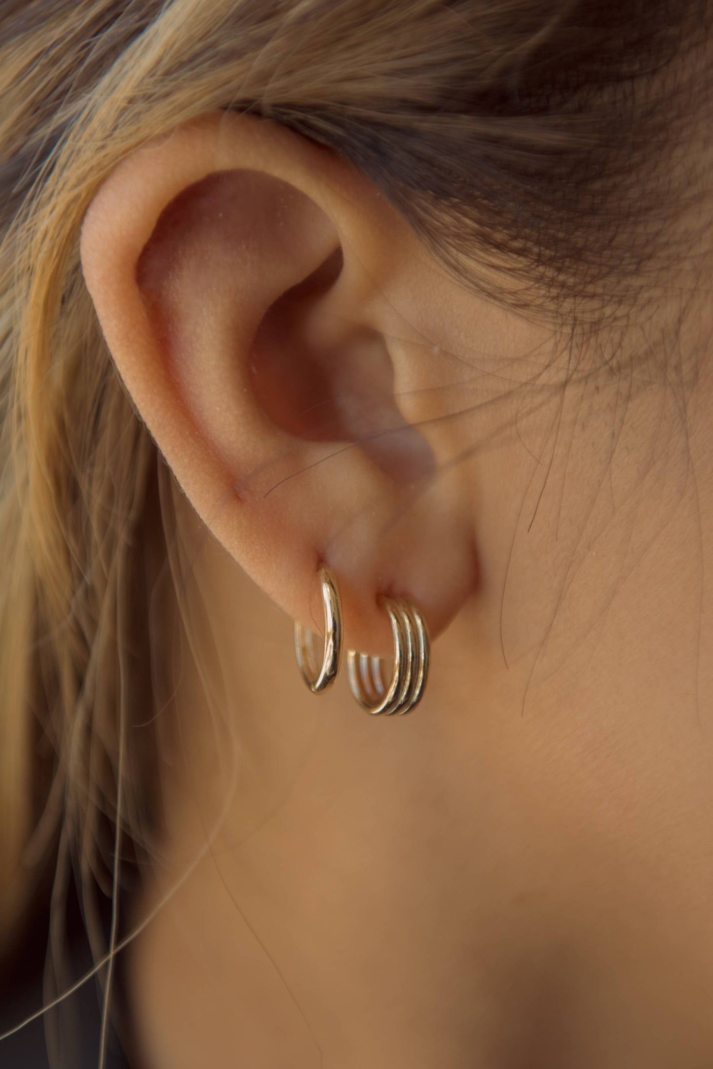 Solid 14k White Gold Thin 13mm Huggies