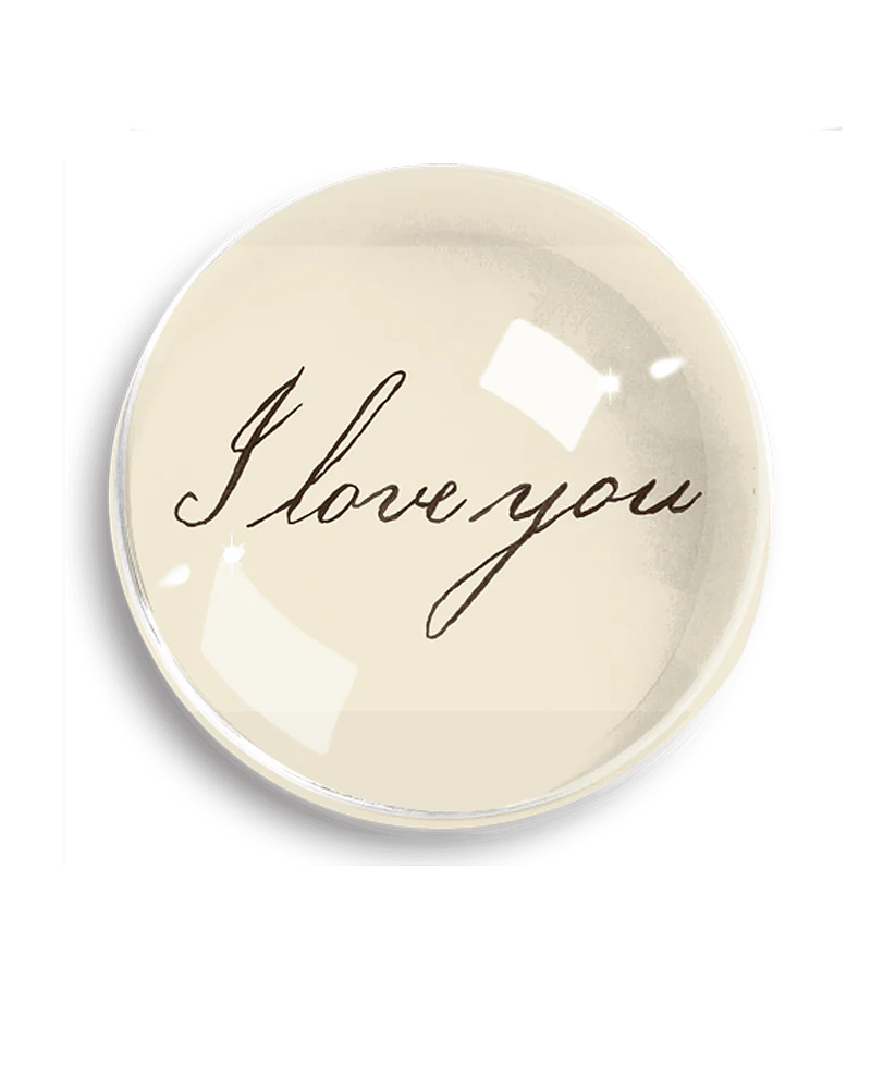 I Love You Script Dome Paperweight