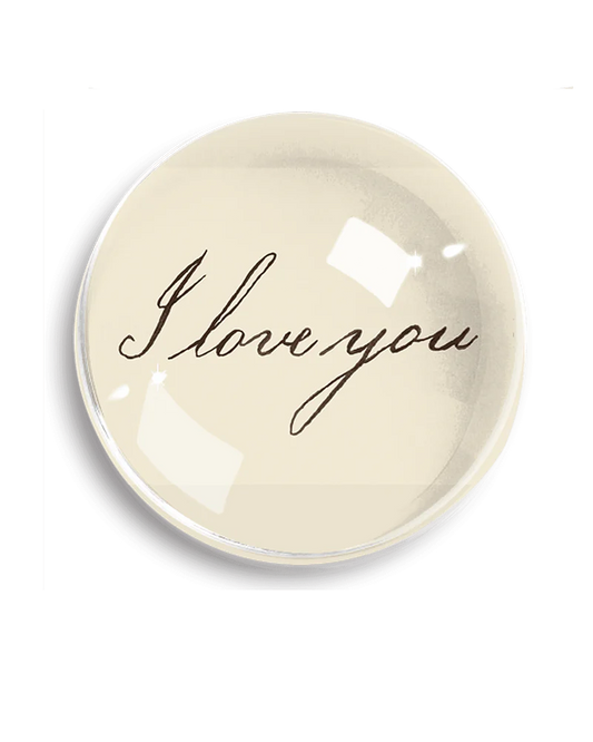 I Love You Script Dome Paperweight