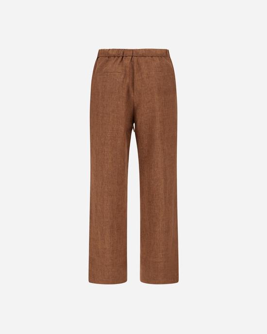 Linen Pull On Pant in Tobacco