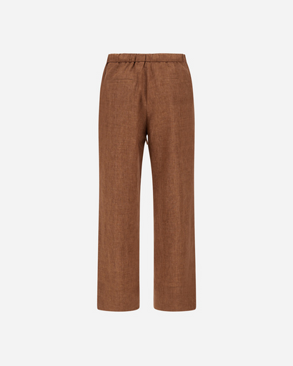 Linen Pull On Pant in Tobacco
