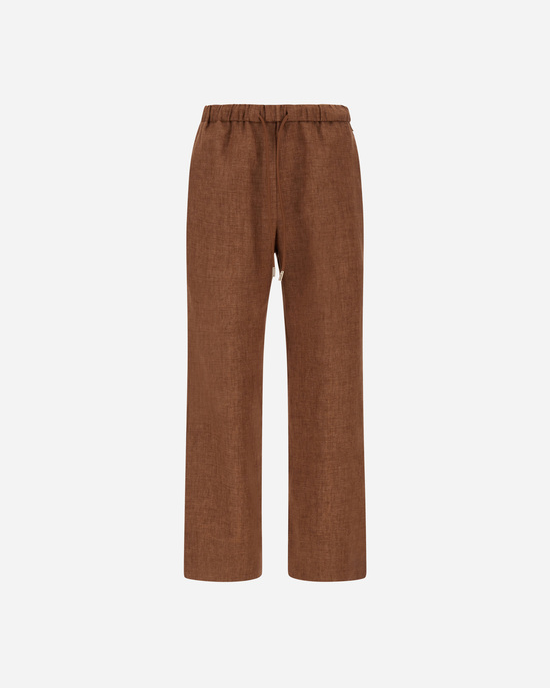 Linen Pull On Pant in Tobacco