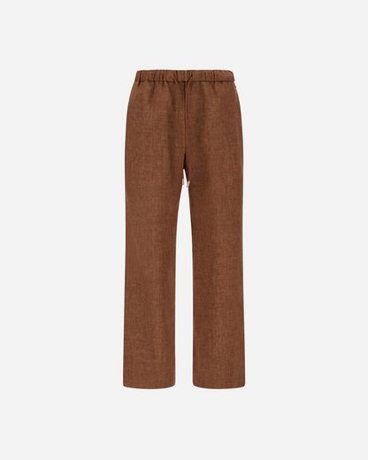 Linen Pull On Pant in Tobacco