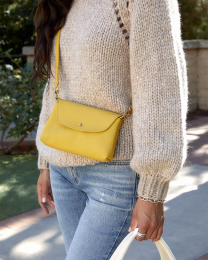 Kaanapali Crossbody in Lemon Pebble Grain