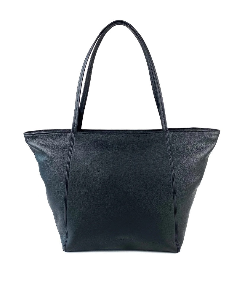 Vienna Tote in Navy Pebble Grain
