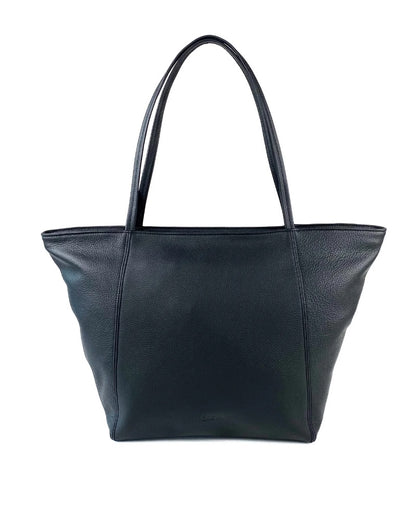 Vienna Tote in Navy Pebble Grain