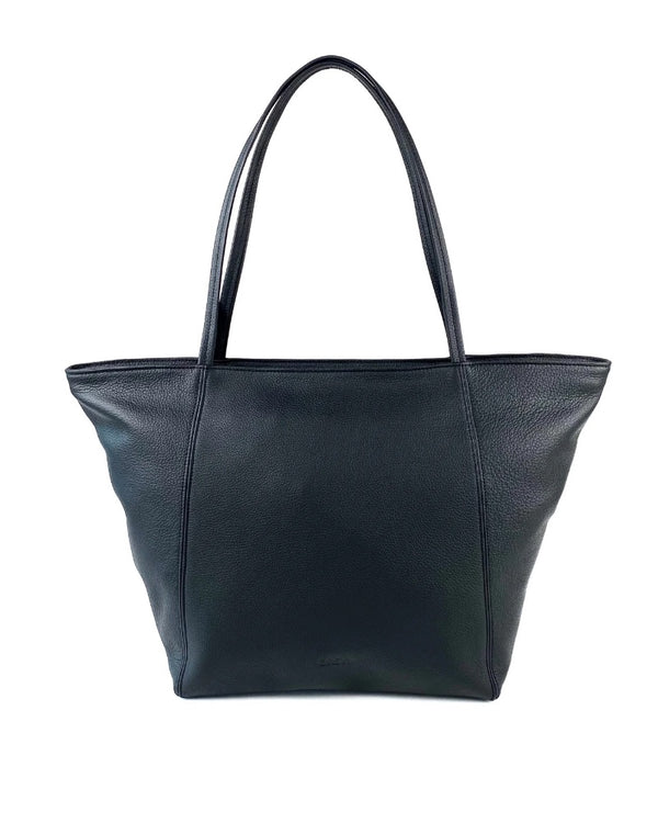 Vienna Tote in Navy Pebble Grain