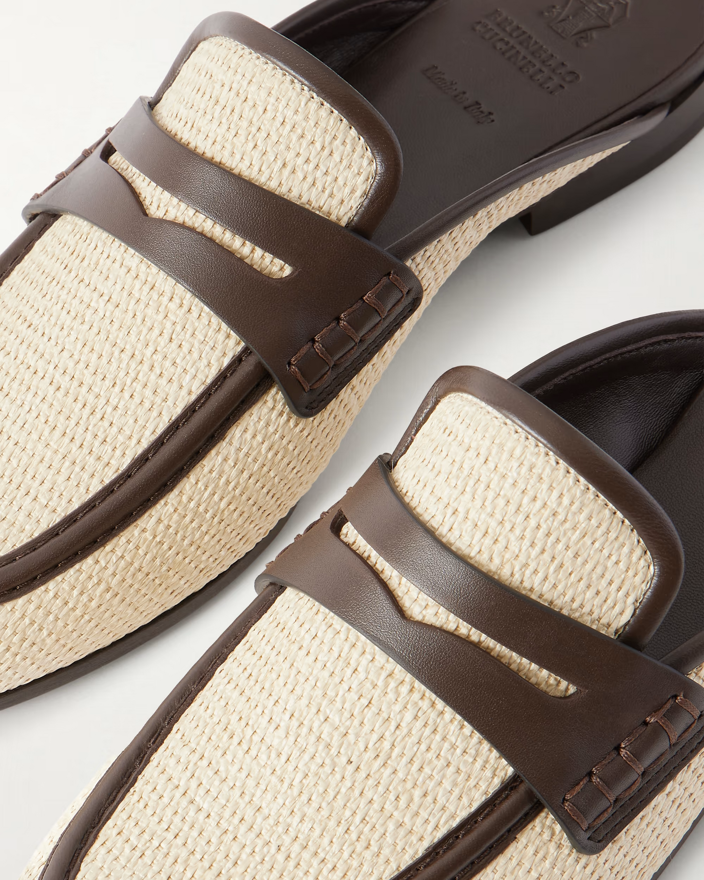 Micro Rafia Contrast Mules in Rope