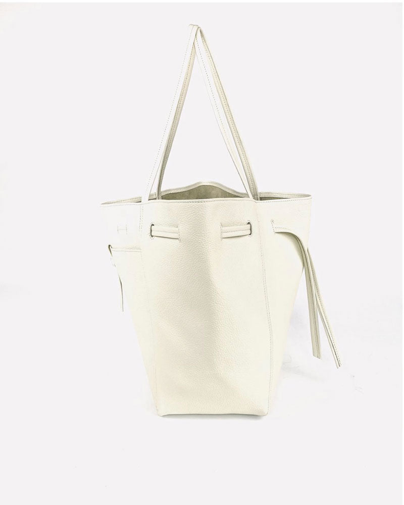 Florence Tote in Milk Pebble Grain